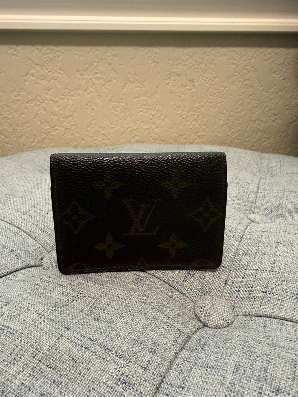 Louis Vuitton Monogram Card Case in Dark Brown and Tan